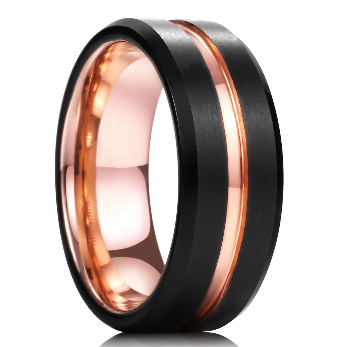 Mode 8mm Titanium Roestvrij Staal Ringen voor Mannen Vrouwen Hoogglans Inleg Groene Schelp Mannen Belofte Ringen Bruiloft Feest Sieraden 13 beige