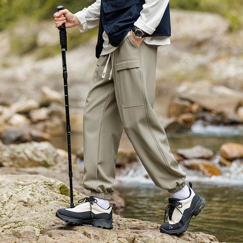 Pants for Men's Autumn and Winter New Style for Men and Women's Outdoor Plus Velvet Thickened Warm Work Clothes Casual Functional Sports Pants