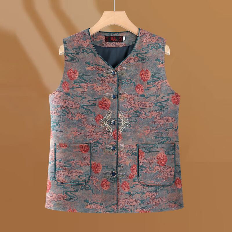 Mid-Aged Women's Chinese Style Button-Up Vest