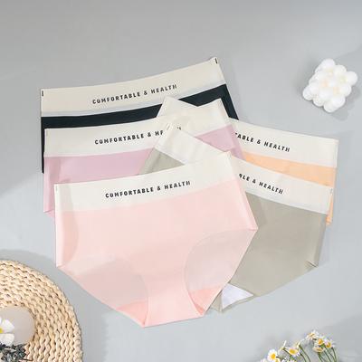 Damen Frühling und Sommer Farbkombination Farbe Eis Seide Spurlos Hoher Rückprall Bequem Hohe Taille Slips