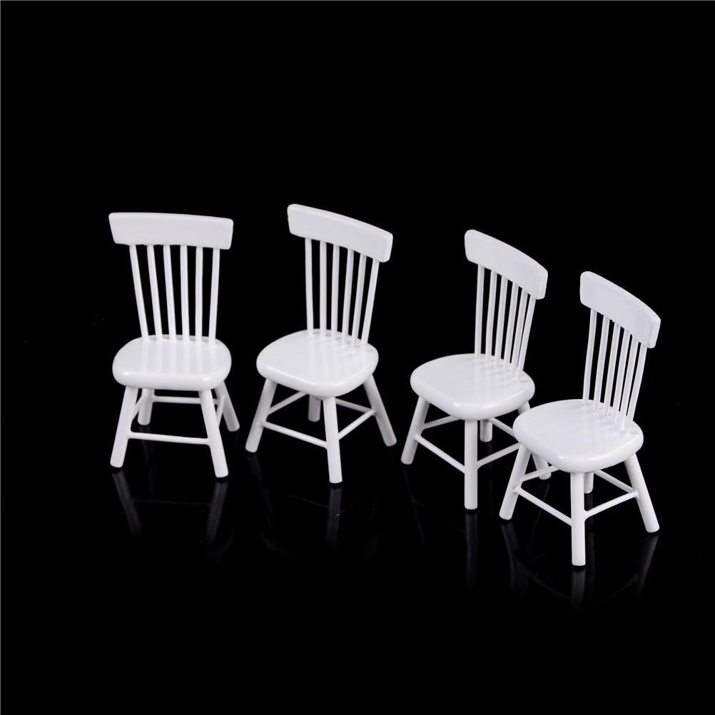 1set 1/12 Scale Miniature Wooden Dining Chair Table Furniture Set For Doll house 1:12 Kitchen Food Furniture Toy Accessories