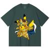 230 Gsm 100% Cotton Pokemon V25 Pikachu Leo Print Unisex Heavy Cotton T Shirt