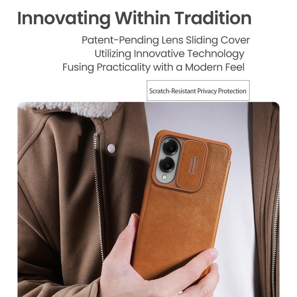 NILLKIN Für Samsung Galaxy S25 Edge Handyhülle Qin Pro Lederhülle Kameraschutz Rückseite