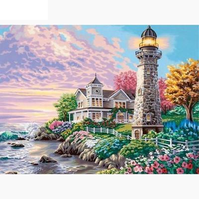 Diamant Stickerei Landschaft 5D DIY Diamant Malerei Leuchtturm Meer Bild von Strass Kreuz Stich
