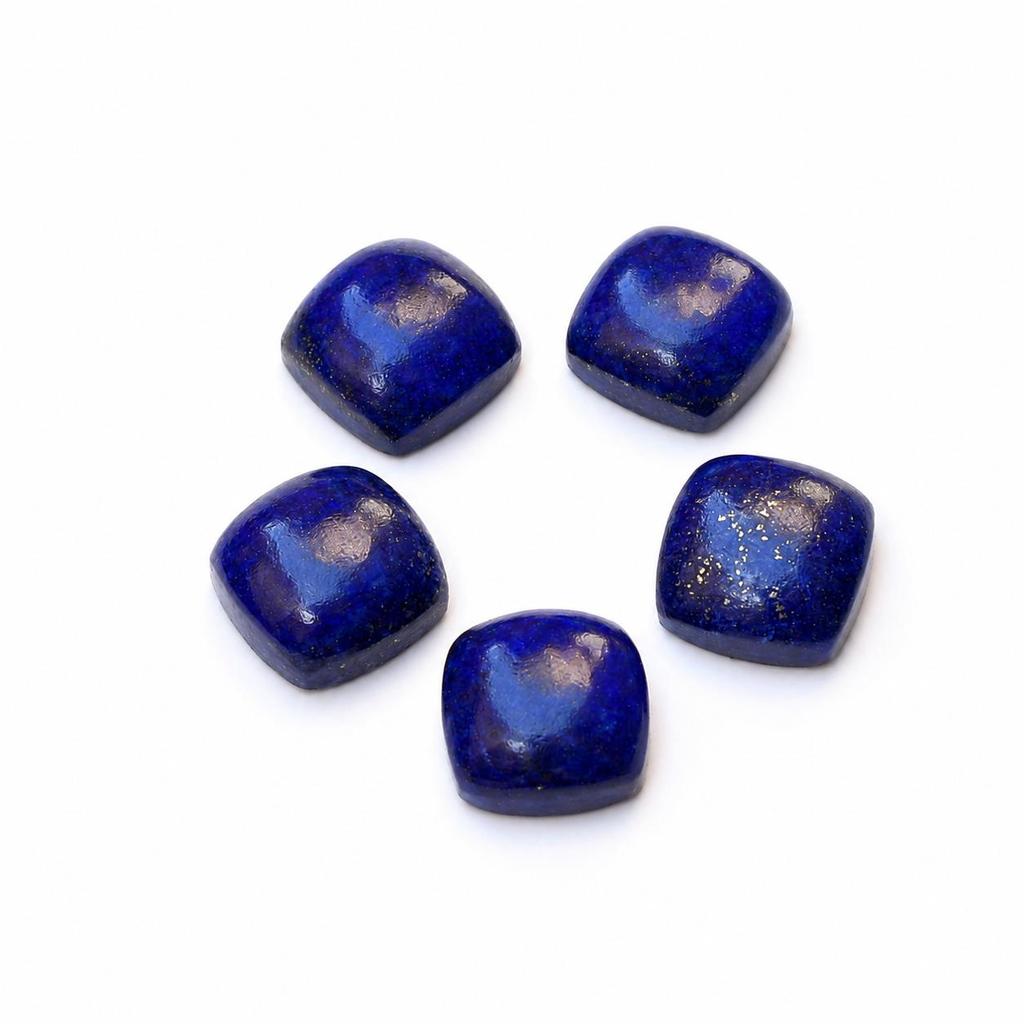 Natural Lapis Lazuli Cushion Cabochon Loose Gemstones Lot | Deep Blue Lapis Cabochons for Jewelry Making