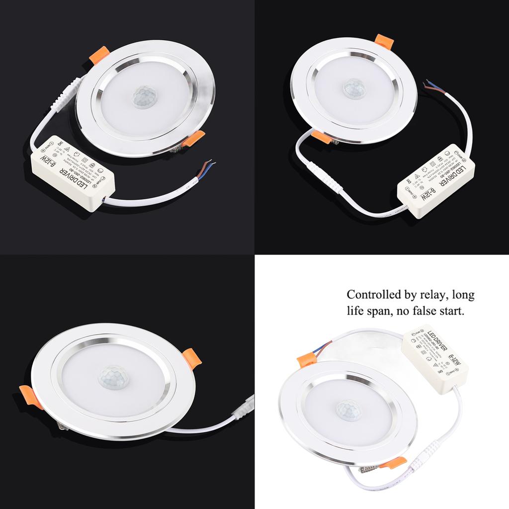 9w Round 18LED Infrared Sensor Downlight Human Body Induction Ceiling Light (cold white light)