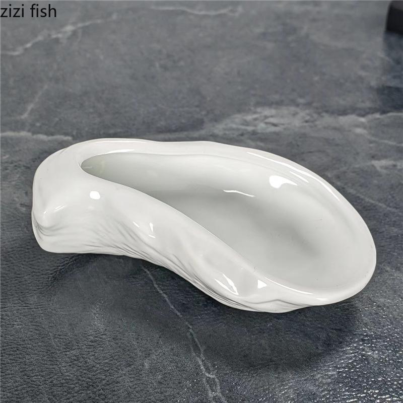 Plato de Ostras de Cerámica Platos de Comedor Bol de Postre Bol de Snacks Plato de Dim Sum Plato para Salsas Platos para Condimentos Plato de Sashimi Platos de Fruta