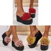 Summer Flat Flower Toe Post Sandals With Rubber Sole For Women