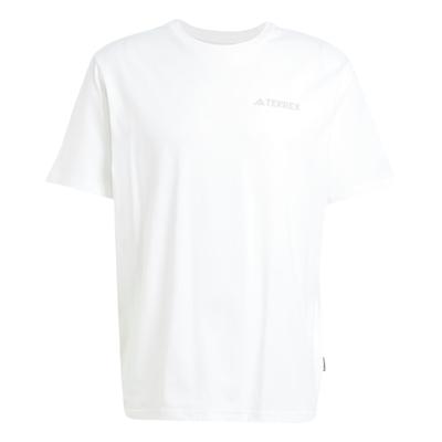 Terrex Ss25 Polygiene Graphic Outdoorové Sportovní Tričko s Kulatým Výstřihem Pánské Vrcholy Bílá JI8327