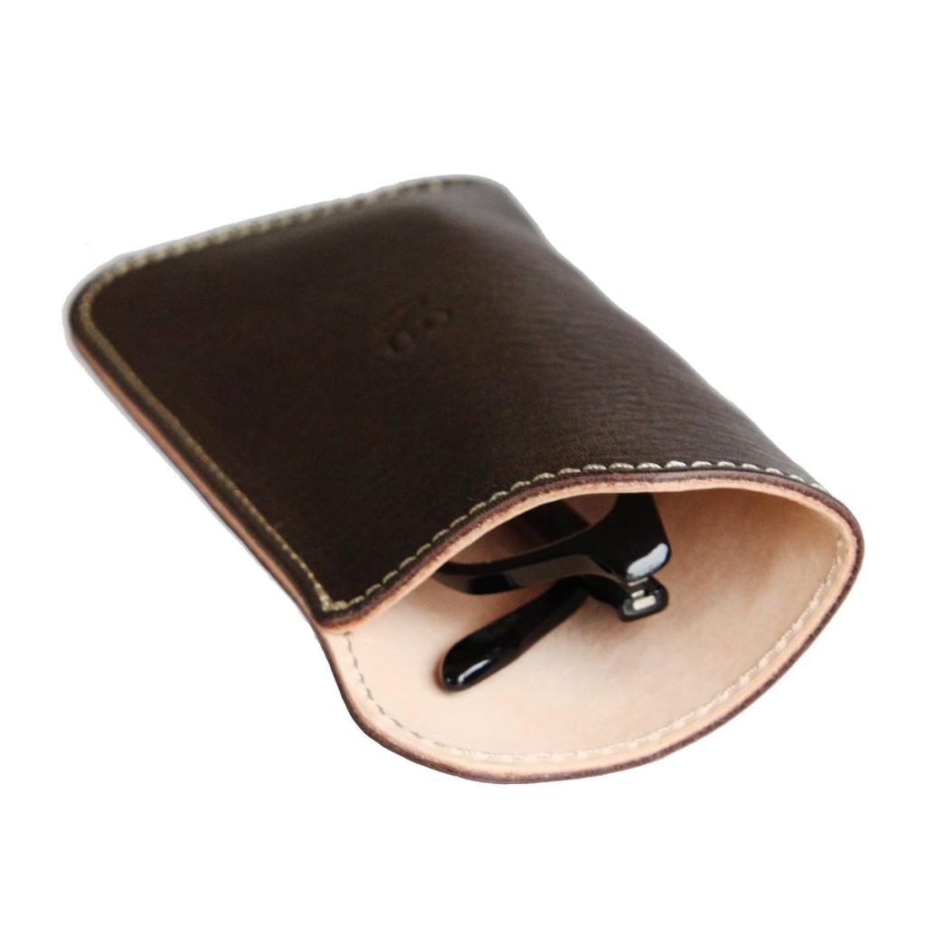 Porco Rosso Eyeglass Tochigi Made In Japan Case, Slim, Lightweight, Thin, Leather, Leather, (Chocolate) [sokunou]