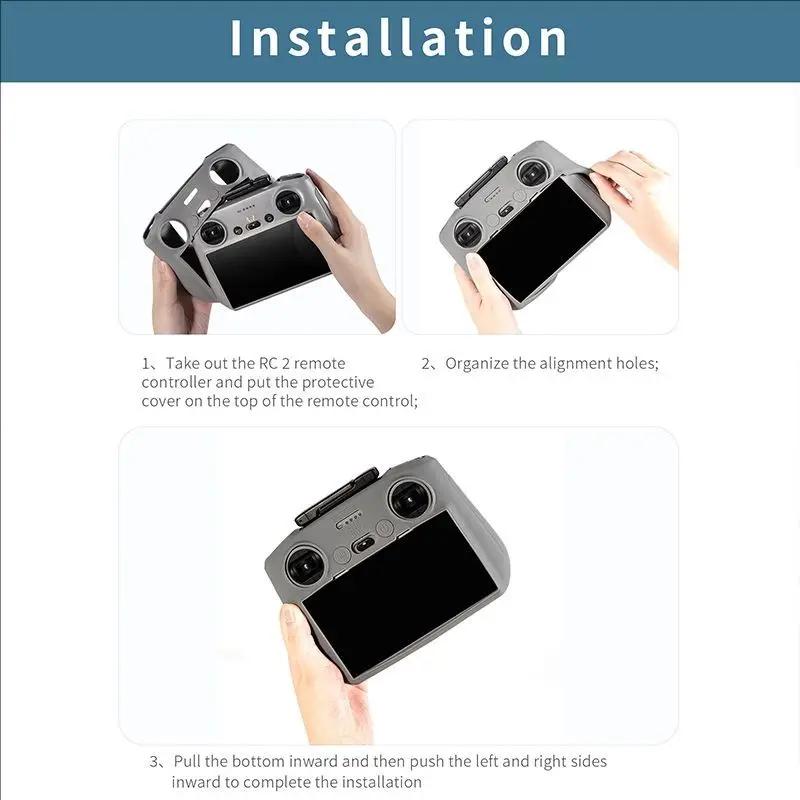Shockproof Silicone Case for DJI RC 2 Remote Controller - Anti-Slip & Anti-Scratch Protective Cover with Dustproof Design
