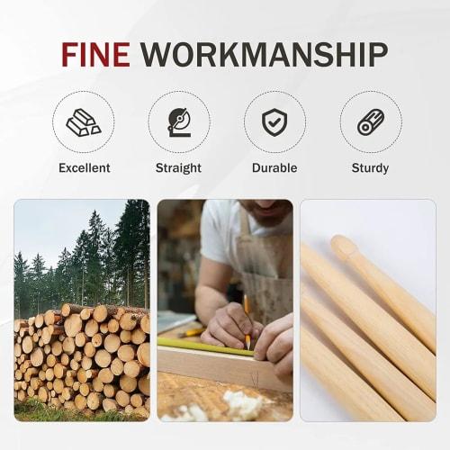 NOELAMOUR 5A Drumsticks for Practice, Set of 3 Pairs, with Velvet Storage Bag (410x15.0mm)