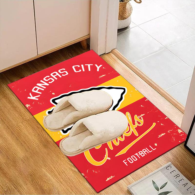 Kansas City Chiefs Pattern Rug Game Carpet, Floor Mat for Bedroom Living Room Entryway Rug, Home Decor Idea Gift for Christmas birthday