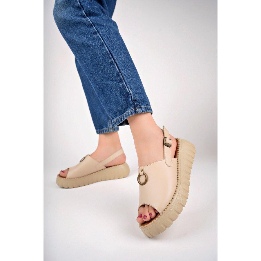 Women's Genuine Leather Wedge Sole Casual Comfortable Sandals