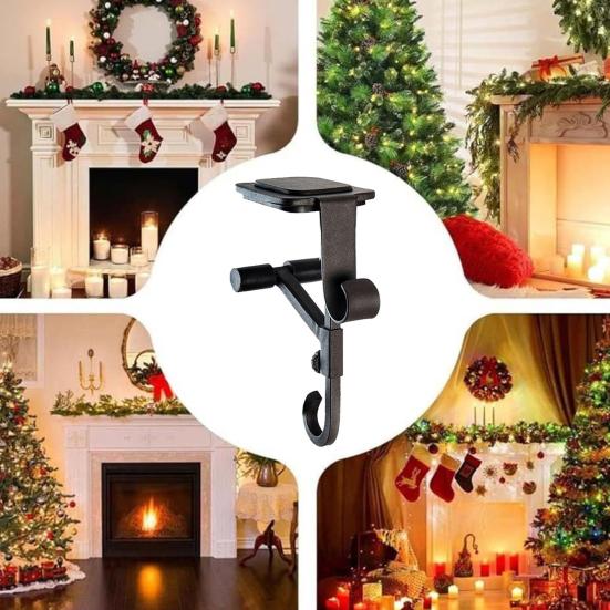 Fireplace Stocking Hook Mantle Garland Hanger Strong Load-bearing Adjustable Design Heavy Duty 2-in-1 Stocking Garland Holder
