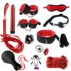 12pcs/set Rope Bondage Suit Handcuffs Set Blindfold Paddle Nipple Clamps PU Leather Anal Plug Adult Sex Toy BDSM Product Couple
