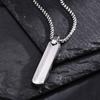 Vnox Mens Silver Color Bar Necklaces, Geometric Stainless Steel Pendant with Box Chain, Minimalst Metal Jewelry Gift for Him