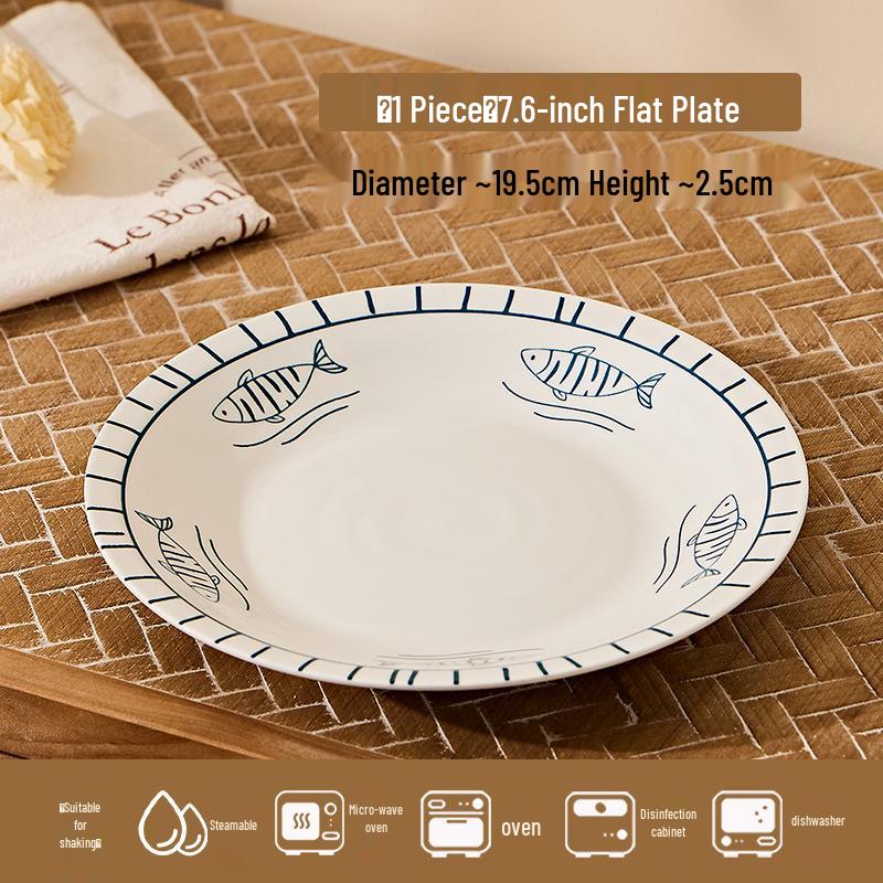 2025 New Japanese Style Ceramic Tableware Set: Rice Bowl, Ramen Bowl, Salad Bowl, Plates Single Plate Combo
