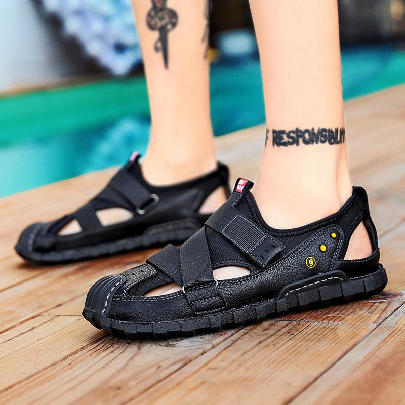 Genuine Leather Men Sandals Superior Quality Luxury Summer Shoes Men Fashion Sandalias Beach Shoes Soft Bottom Breathable Ui90