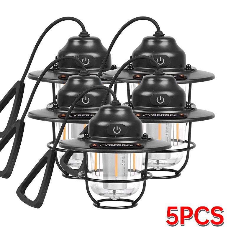 Outdoor Portable Handheld Light with Long Lifespan Tent Light Hanging Light Typec Rechargeable Flashlight Waterproof Light