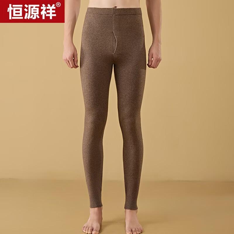 Hengyuanxiang Men's Thickened Wool Thermal Fleece-Lined Trousers