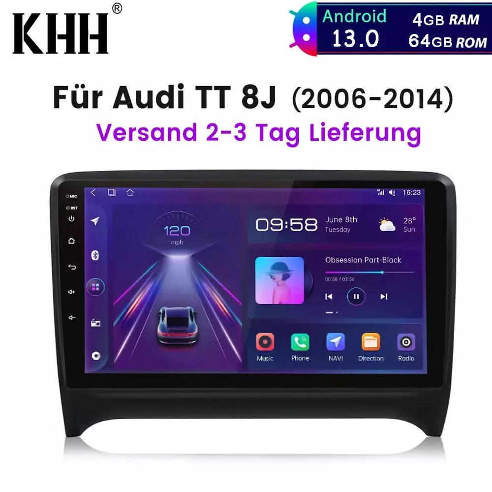 9-tolline autostereo raadio Car-play GPS-navigatsioon ühilduv TT MK2 2006-2014 jaoks Android 14