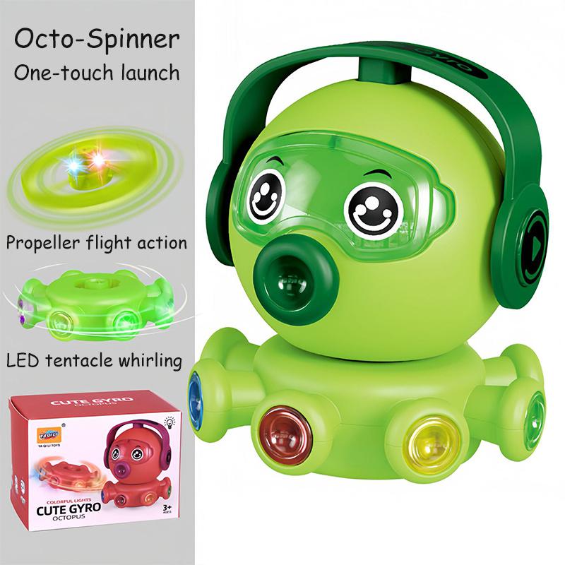 

Светящаяся вращающаяся мультяшная игрушка осьминог, мультяшная развивающая интерактивная светящаяся игрушка осьминог для детей зелёный