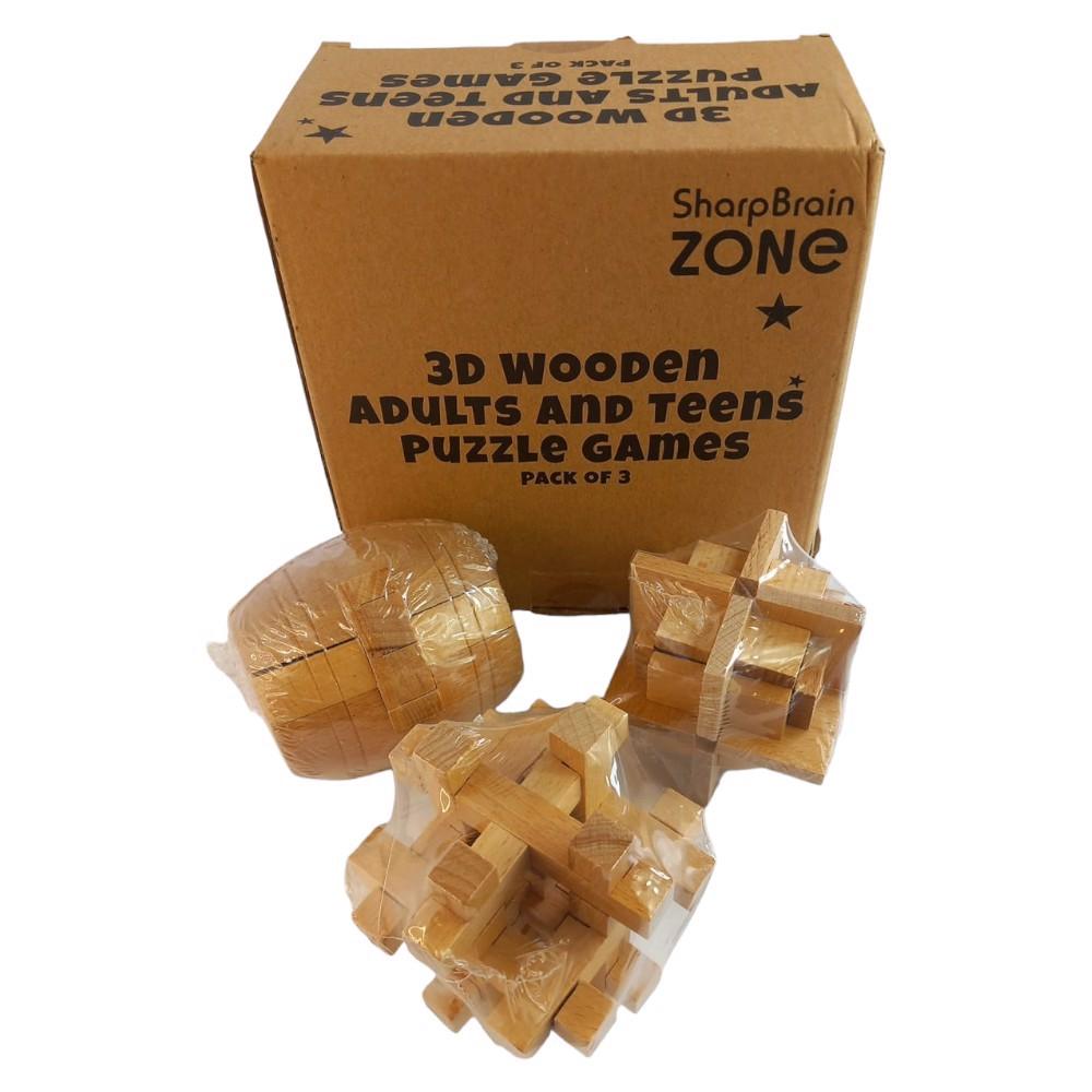 3D Wooden Puzzle Brain Teaser Toy For Kids