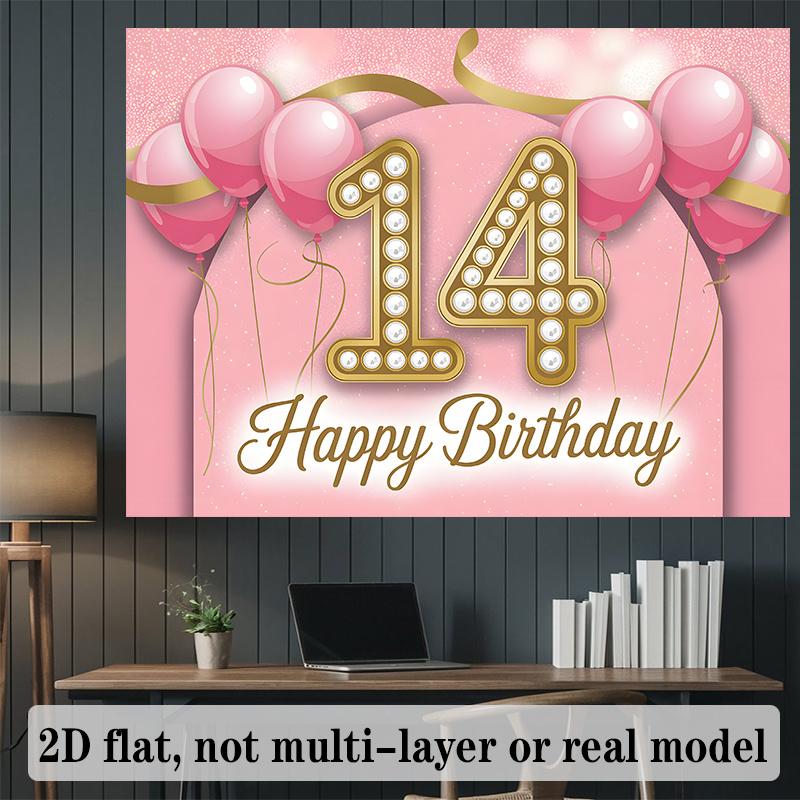 Party Backdrop 14Th Birthday Flat Easy Install Electrical Connection Needed Event Photo Background Birthday Party Decor