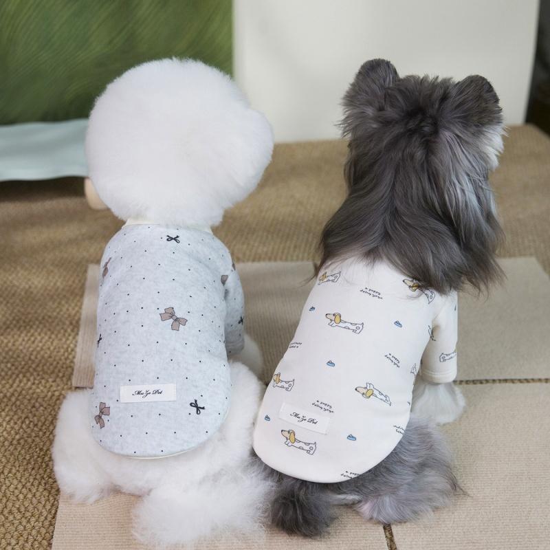 Warm Printed Hoodie Spring Autumn Dog Clothes For Small Dogs Chihuahua Pet Pullover Sweatshirt Costume Puppy Kitten Bottom Shirt