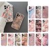 Phone Case Carcasa Funda For iPhone 17 Pro Max Air 16 15 14 13 Pro Max 15 16 Pro 15Plus Pink Rose Gold Case