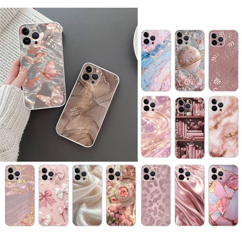 Custodia per telefono Carcasa Funda Per iPhone 17 Pro Max Air 16 15 14 13 Pro Max 15 16 Pro 15Plus Rosa oro rosa Custodia