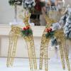 Christmas Wrought Iron Elk Ornament 1 Pair Red Berry Pine Needles Glitter Sequins for Home Decor Bedroom Living Room Decor