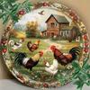 Vintage Funny Chicken Iron Tin Sign 8 Inch Round Wall Art Kitchen Cafe Farmhouse Decor Durable Waterproof Indoor Outdoor