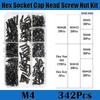 Hex Socket Head Cap Screws Nut M2 M3 M4 M5 M6 Grade 12.9 Machine Screw  Alloy Steel Black Bolt Nut Hexagon Socket Bolt Nut Kit