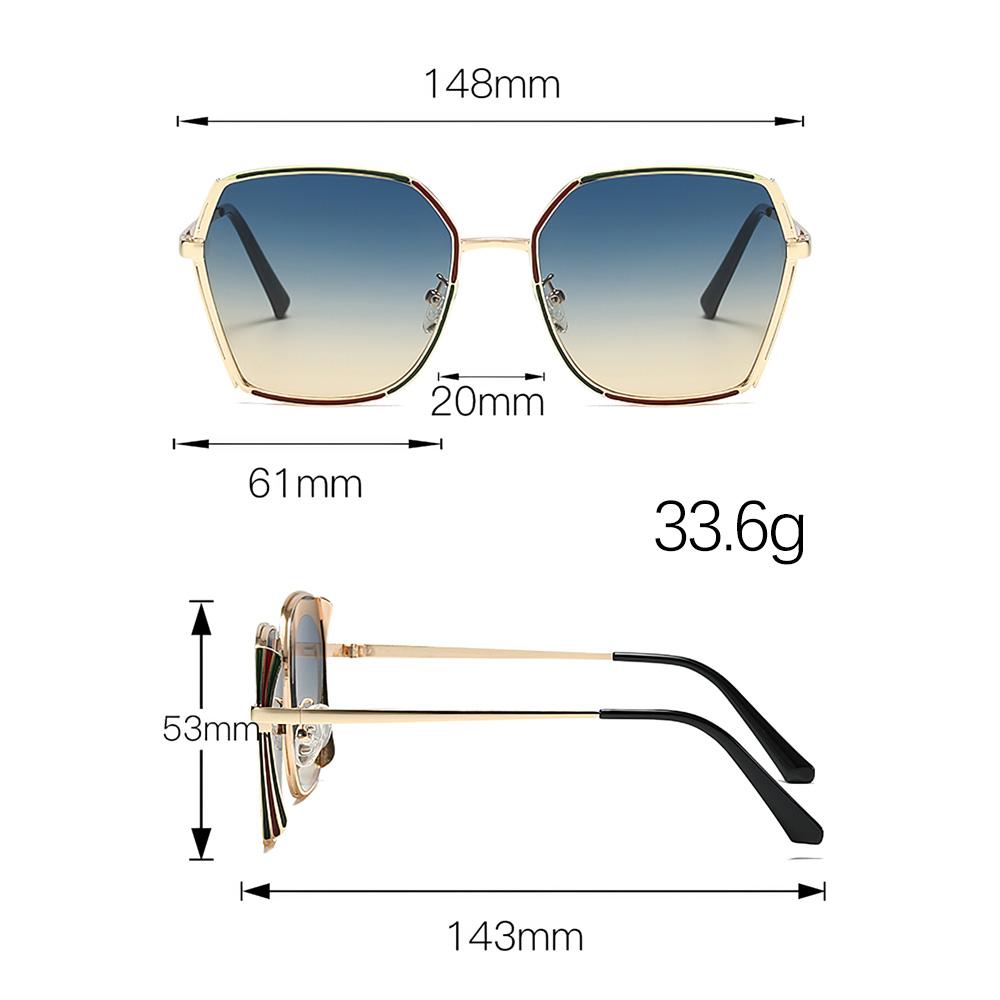 Fashion Sunglasses for Women Minimalist Frame Gradient Lenses Metal Legs Streamlined Design
