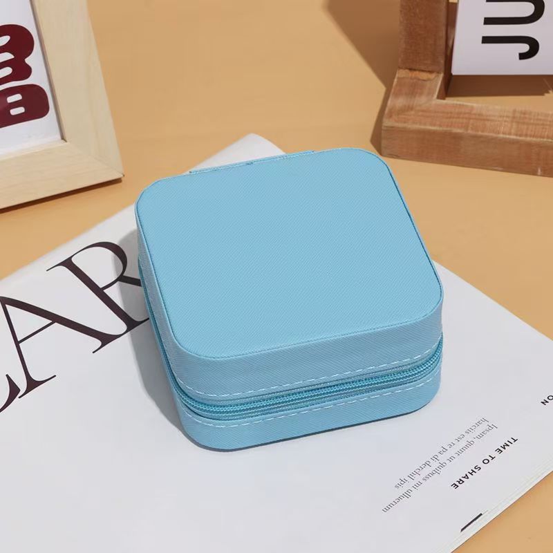 Koreanische Version einfacher Schmuckschatulle, für Ringe, Ohrringe, Kleinigkeiten, Aufbewahrungsbox, reisefreundliche tragbare kleine quadratische Box, sofort verfügbar.