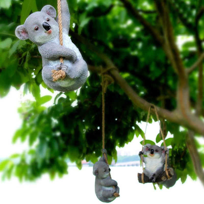 Cute Resin Simulation Koala Decoration Creative Animal Figurine as Yard Garden Ornament