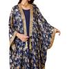 Indonesia Plus size Bronzing Cardigan Wide Sleeve Vest Base Long dress Set Robe Bat 3/4 Sleeve Tassel Suit