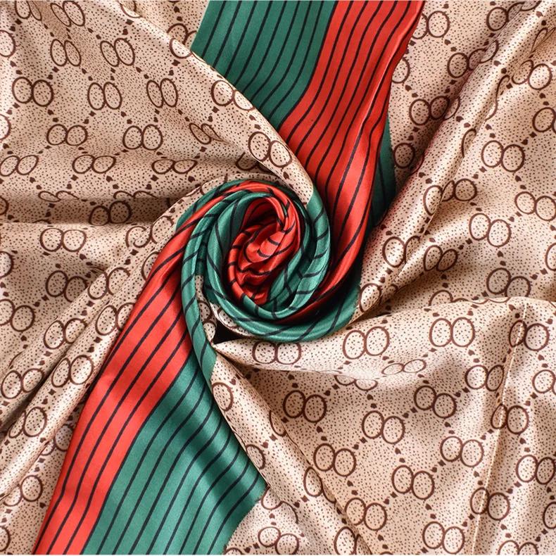 Women Fashion Print Silk Scarf Warm 180X90Cm Scarves Popular Lrage Satin Finish Shawl The Four Seasons Design Hijab