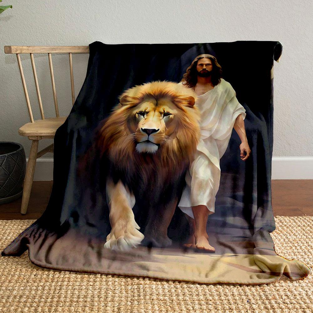 

Jesus Lion Blanket Printed Blanket for Living Room Bed Couch lunch break Soft Cozy Blanket for Friend s festival Gift 80cm x 120cm