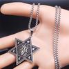 Wicca Triple Moon Goddess Crescent Necklace Stainless Steel Occult Moon Phases Hexagram Necklace Witch Amulet Jewelry collar