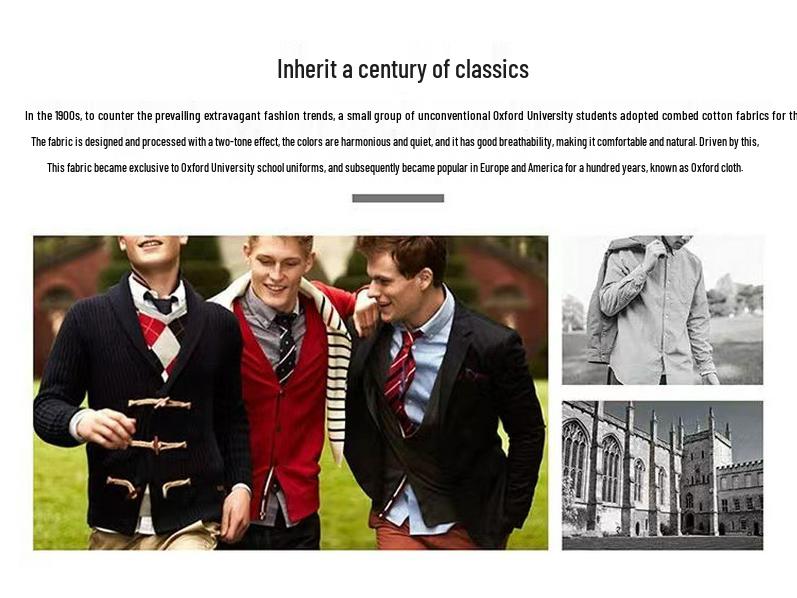 Męska koszula bawełniana w paski z długim rękawem - Casualowa moda tkanina Oxford