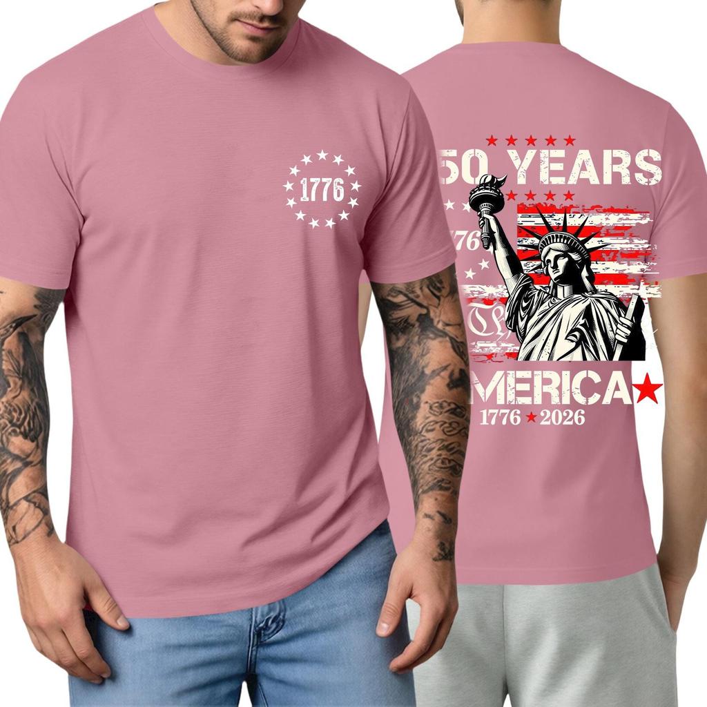 Men's Short-sleeved Fashionable Casual Everyday Trendy Letter Print Short-sleeved Shirt