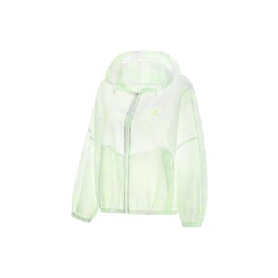 Li Ning Fitness Series Solid Color Zipper Hooded Sun Protection Windbreaker Women Outerwear Fluorescent-Green AFDT544-1