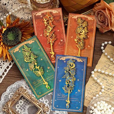 Retro Bookmark Metal Colorful Bookmark Pendant Hollow Metal Bookmark Colorful For Office Library Books