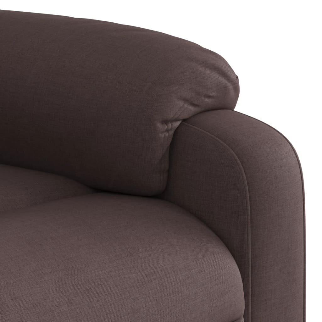 Recliner Chair with Lift Assistance Dark Brown Fabric