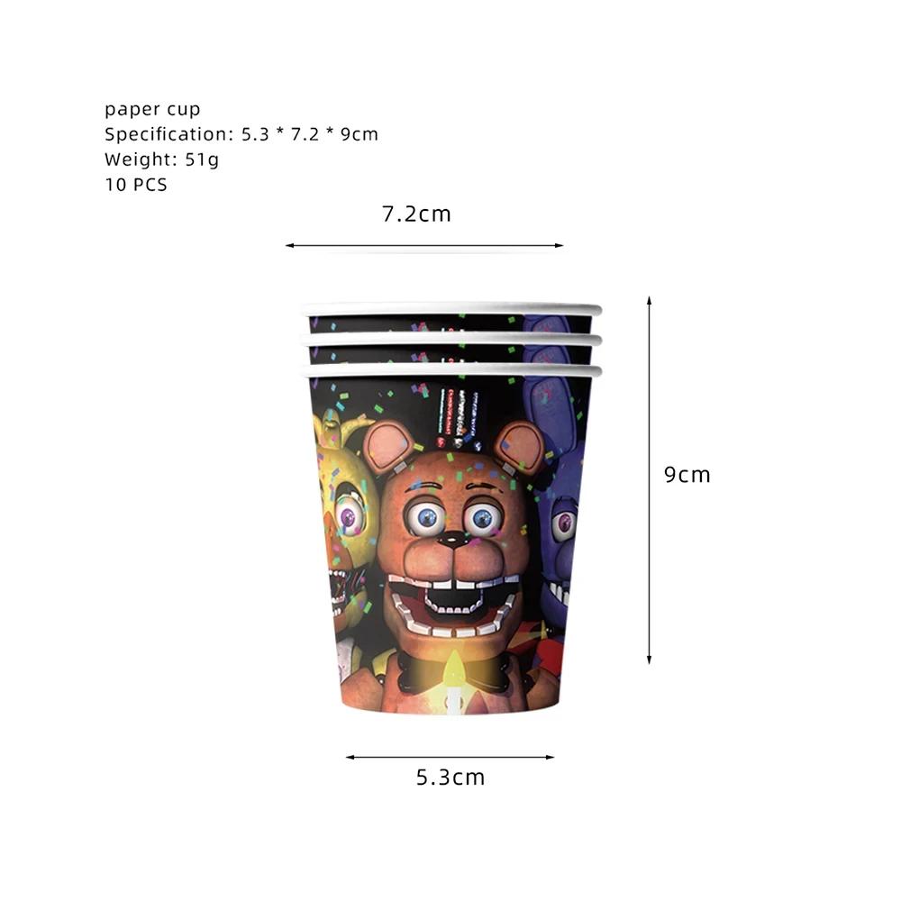 Neltoned Birthday Party Decoration Cups Plates Cake Topper Balloons For Kids Party Favors Freddyed Bear Gifts By Fnafs