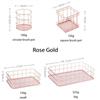 Office Supplies Desktop Storage Basket Pen Holder Sort Out Nordic Rose Gold IronRound Square