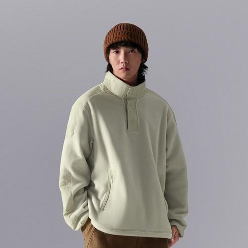 Li Ning LiNing Men's Loose Solid Color Fleece-Lined Warm Sweatshirt, Gray